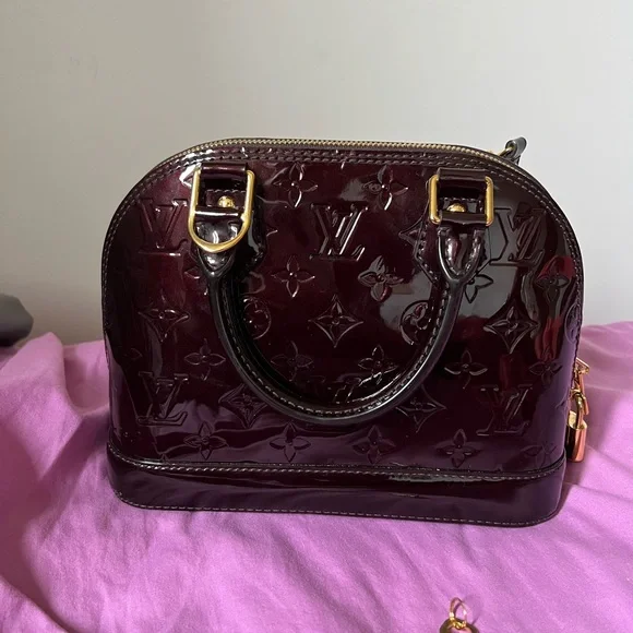 Louis Vuitton Glossy Dark Red Satchel - Picture 7 of 9